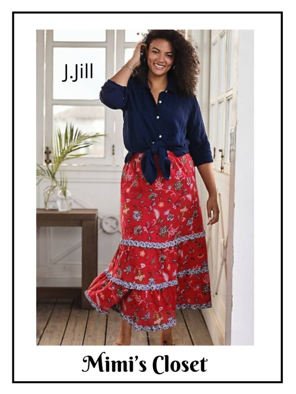 J.JILL Ruffle Cotton Maxi Skirt - Size XL Tall